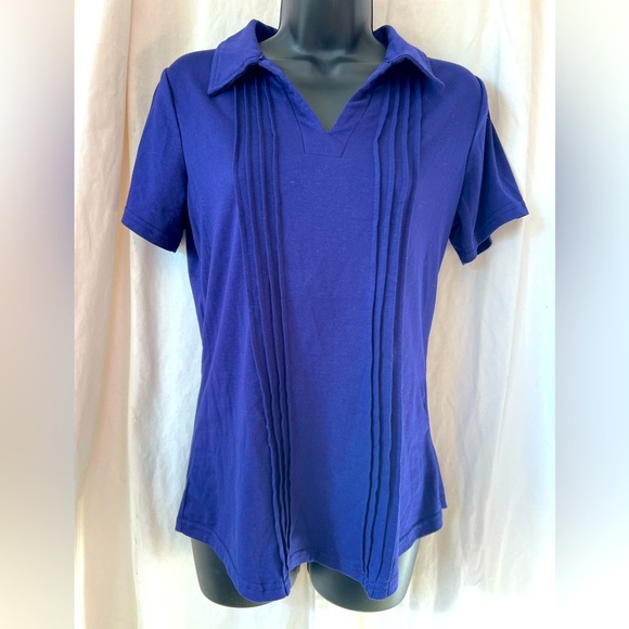 Unbranded Cotton Poly Spandex Blend Short Sleeve Deep Purple Top Sz S - Picture 1 of 4